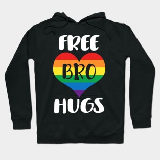 Free Bro Hugs - White Text Hoodie